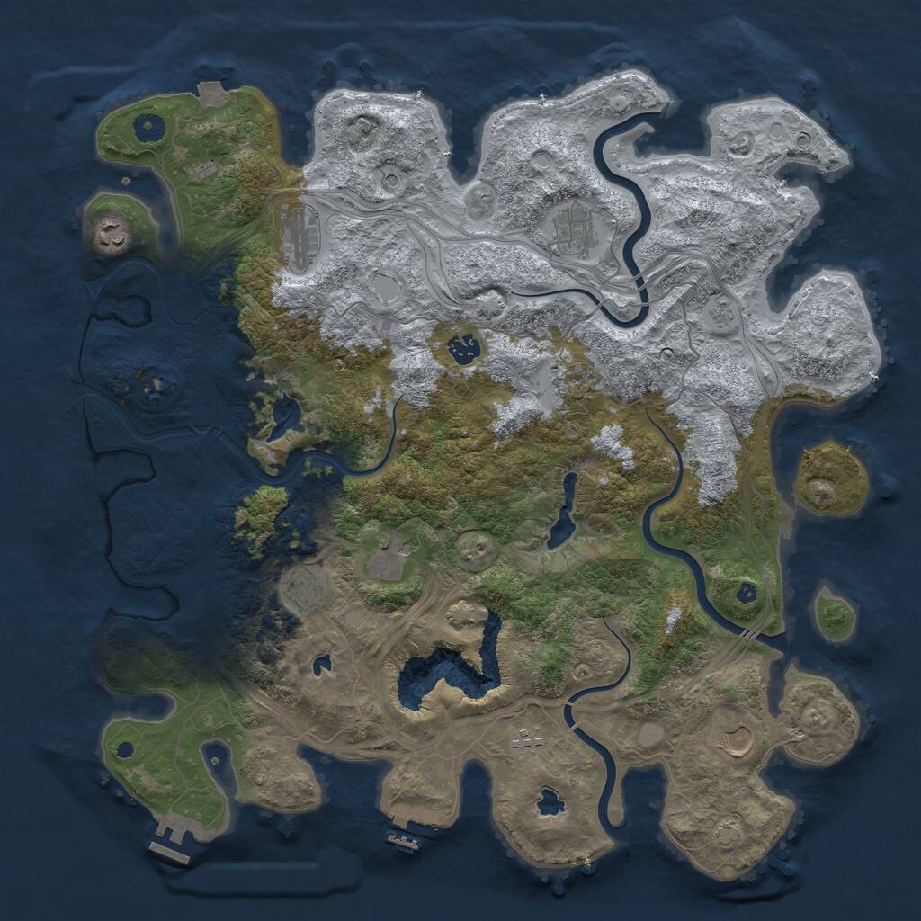 Rust Map: Procedural Map, Size: 4500, Seed: 2023233590, 15 Monuments
