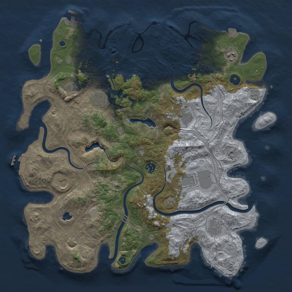 Rust Map: Procedural Map, Size: 4250, Seed: 9080225, 15 Monuments