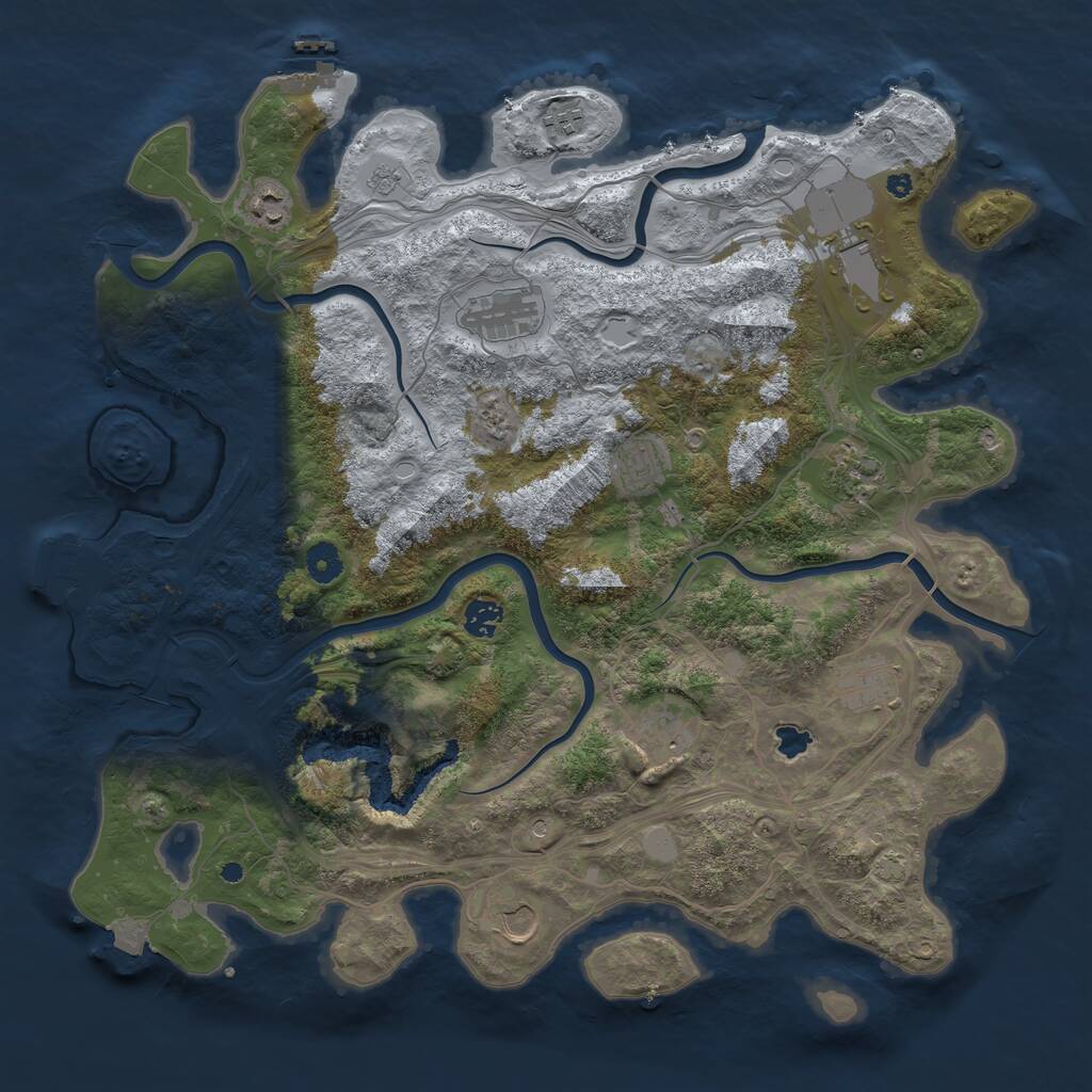 Rust Map: Procedural Map, Size: 4250, Seed: 923662, 16 Monuments