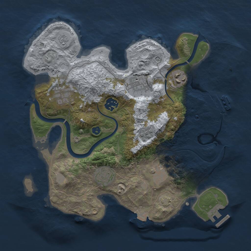 Rust Map: Procedural Map, Size: 3000, Seed: 29052, 13 Monuments