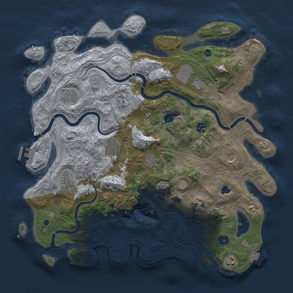 Rust Map: Procedural Map, Size: 4250, Seed: 131990467, 15 Monuments