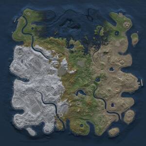 Thumbnail Rust Map: Procedural Map, Size: 4500, Seed: 603164935, 17 Monuments