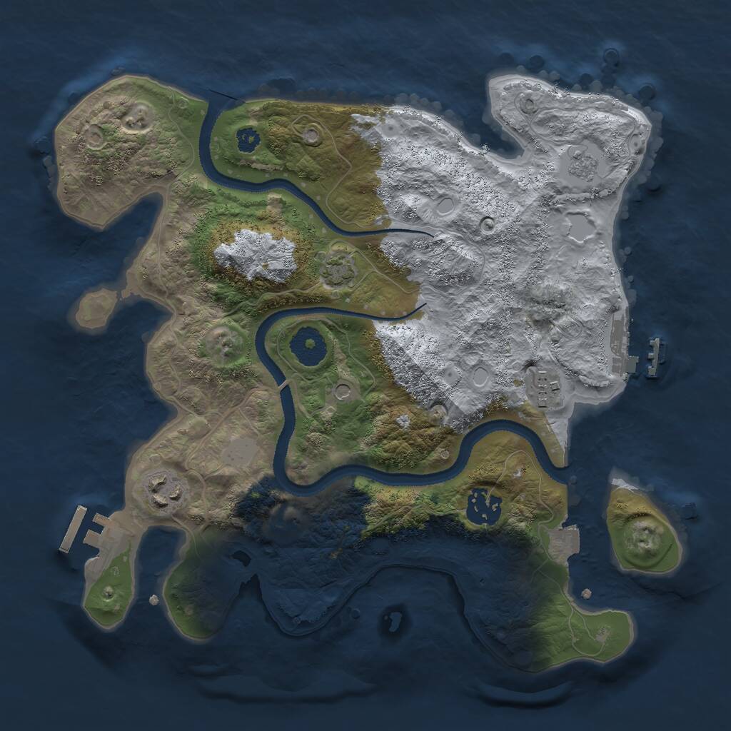 Rust Map: Procedural Map, Size: 3000, Seed: 430087403, 9 Monuments