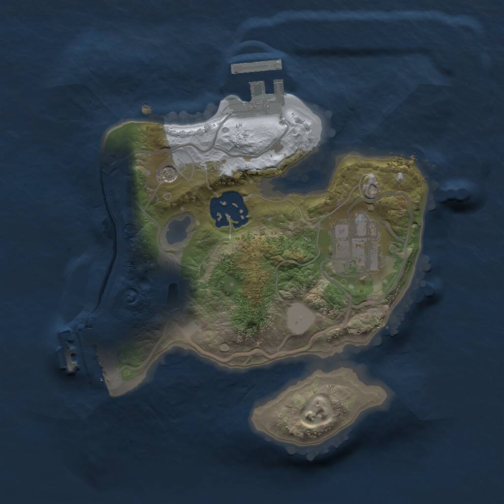 Rust Map: Procedural Map, Size: 2000, Seed: 390161409, 6 Monuments