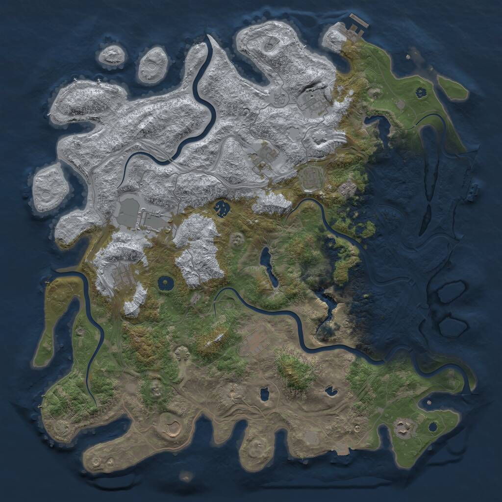 Rust Map: Procedural Map, Size: 4750, Seed: 1394661857, 16 Monuments
