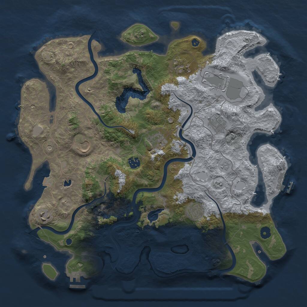 Rust Map: Procedural Map, Size: 4000, Seed: 114332057, 15 Monuments