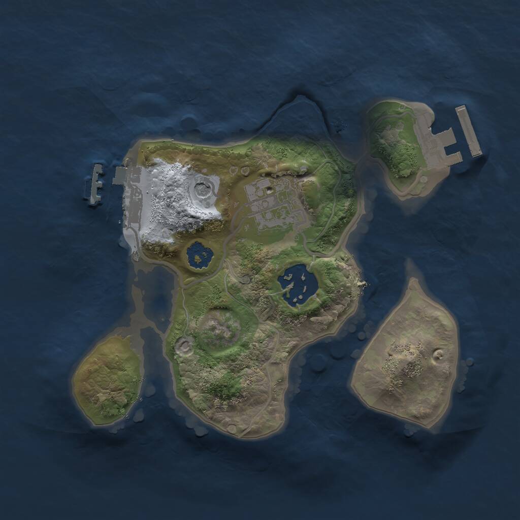 Rust Map: Procedural Map, Size: 2000, Seed: 1643693962, 6 Monuments