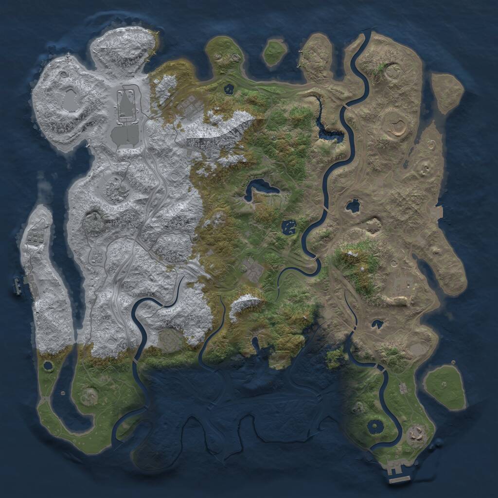 Rust Map: Procedural Map, Size: 4750, Seed: 820251, 16 Monuments