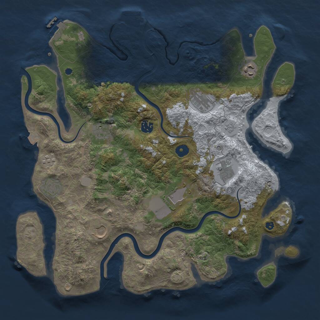 Rust Map: Procedural Map, Size: 3800, Seed: 125897815, 15 Monuments