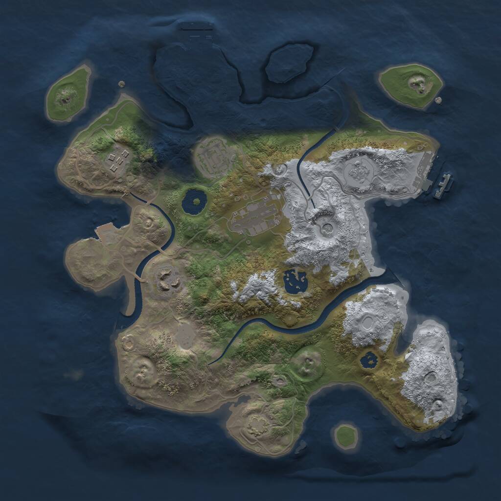 Rust Map: Procedural Map, Size: 3000, Seed: 963987763, 11 Monuments