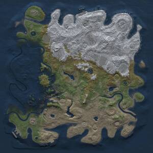 Thumbnail Rust Map: Procedural Map, Size: 4500, Seed: 258365497, 16 Monuments