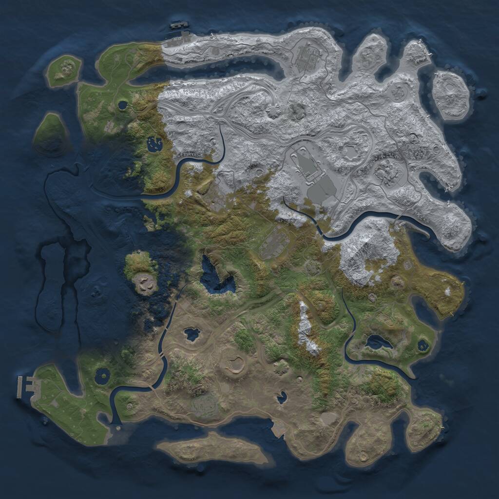 Rust Map: Procedural Map, Size: 4550, Seed: 78379861, 16 Monuments