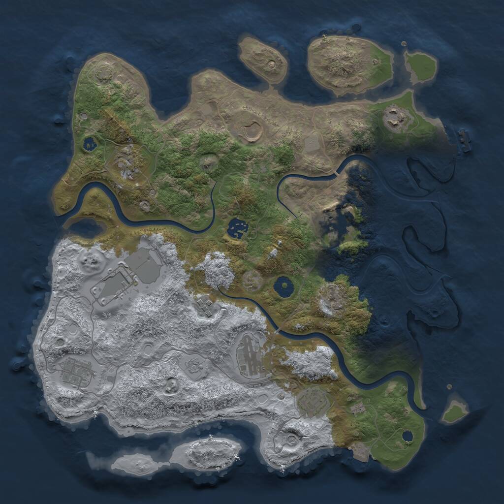 Rust Map: Procedural Map, Size: 3750, Seed: 149172037, 15 Monuments