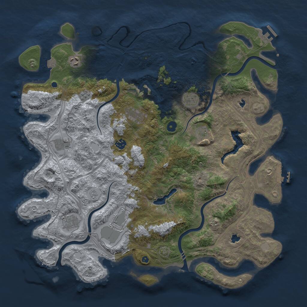 Rust Map: Procedural Map, Size: 4500, Seed: 145234, 15 Monuments
