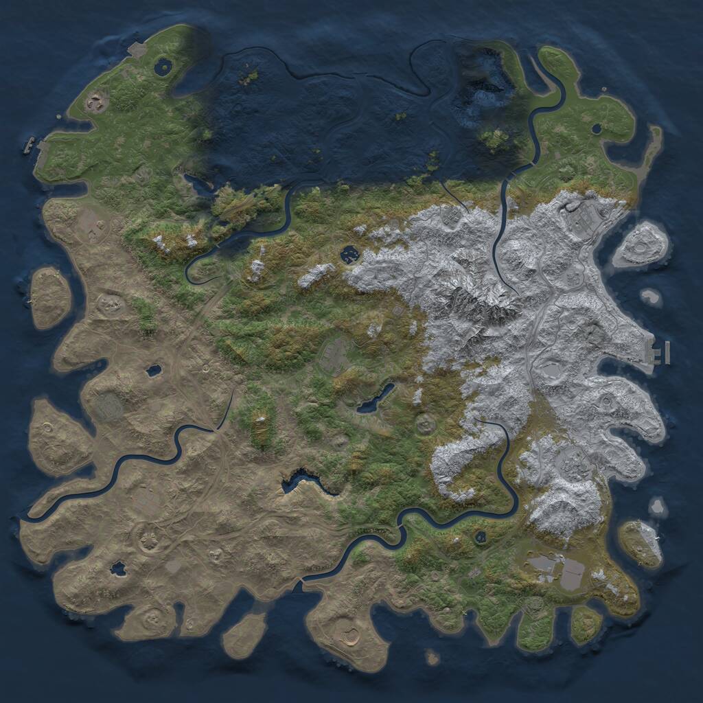 Rust Map: Procedural Map, Size: 6000, Seed: 1479056544, 17 Monuments