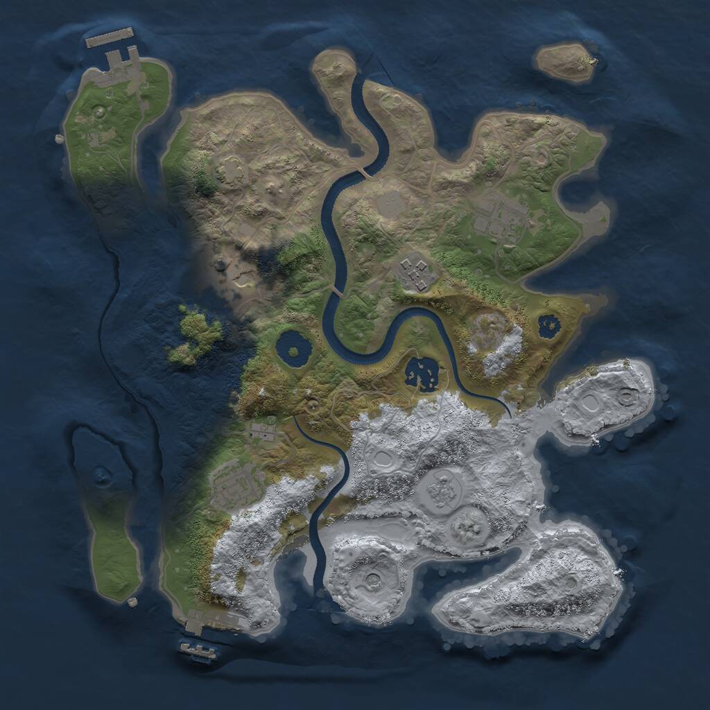 Rust Map: Procedural Map, Size: 3000, Seed: 917281, 11 Monuments