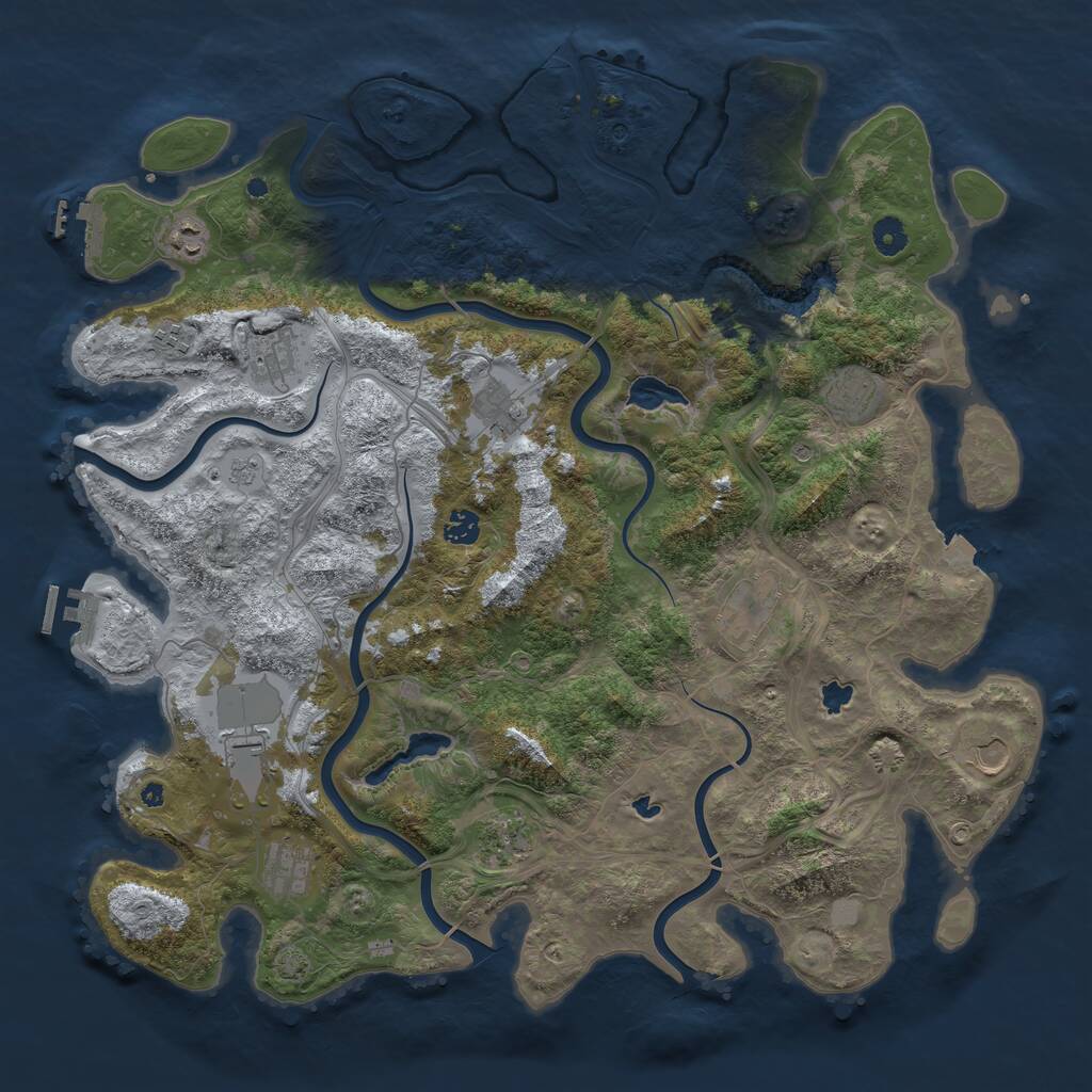 Rust Map: Procedural Map, Size: 4500, Seed: 224787707, 17 Monuments