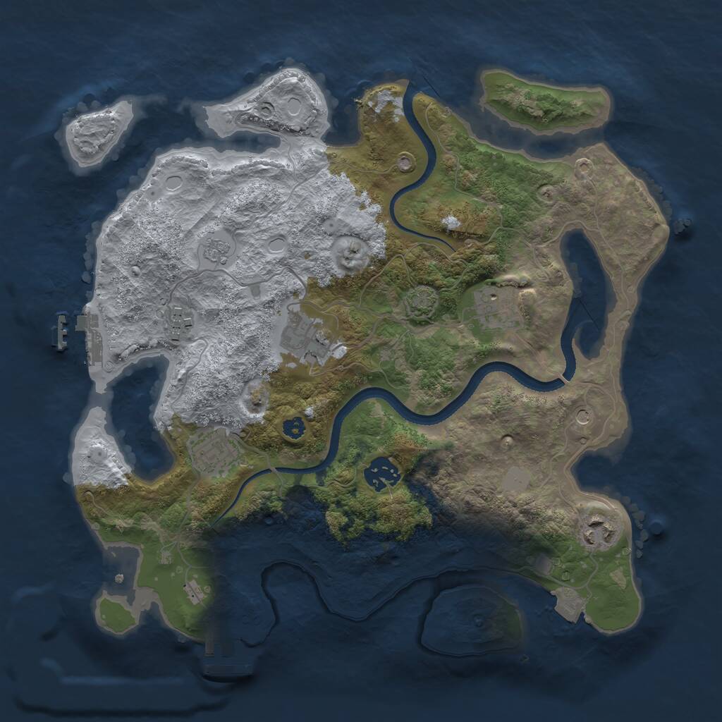 Rust Map: Procedural Map, Size: 3250, Seed: 9634, 12 Monuments