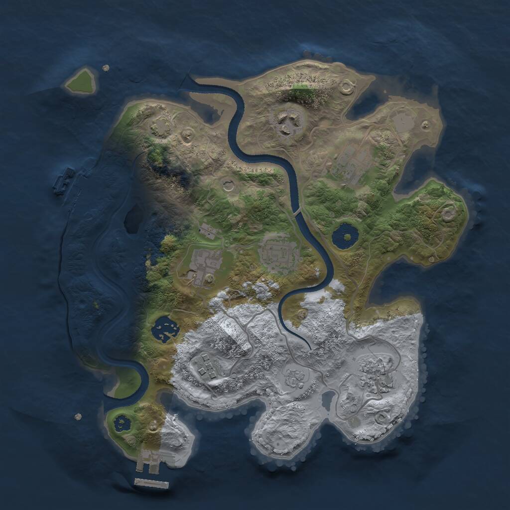 Rust Map: Procedural Map, Size: 3000, Seed: 1915007247, 13 Monuments