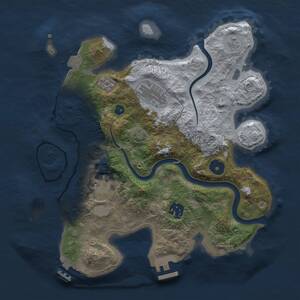 Thumbnail Rust Map: Procedural Map, Size: 3000, Seed: 749691214, 10 Monuments