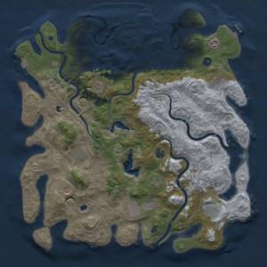 Thumbnail Rust Map: Procedural Map, Size: 4586, Seed: 712975, 16 Monuments