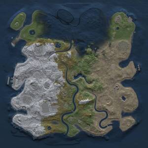 Thumbnail Rust Map: Procedural Map, Size: 4000, Seed: 1421921179, 16 Monuments