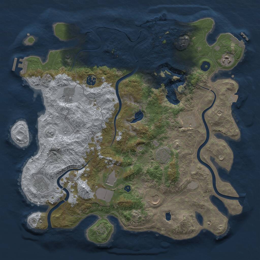 Rust Map: Procedural Map, Size: 4000, Seed: 2682400, 15 Monuments
