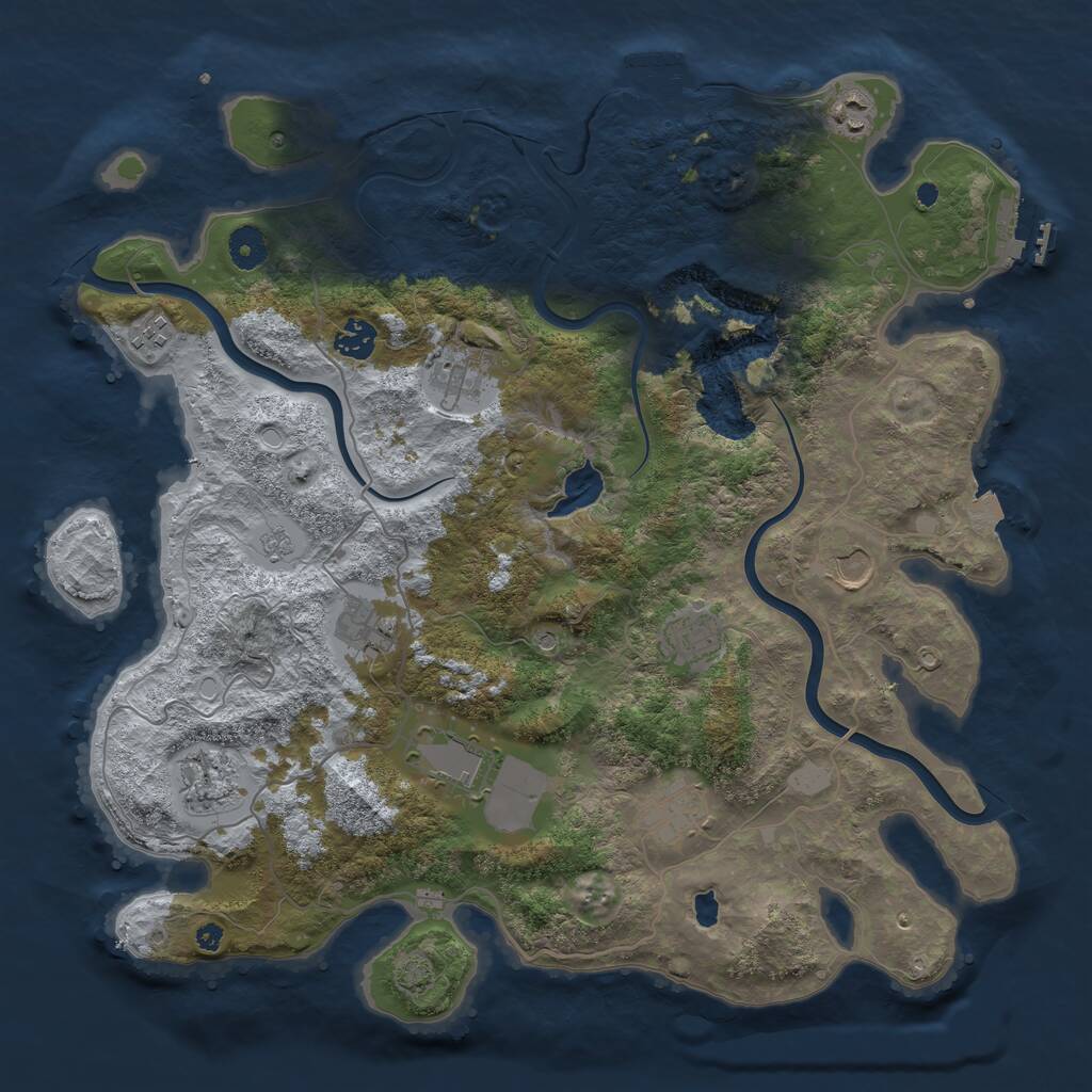 Rust Map: Procedural Map, Size: 4000, Seed: 2682400, 16 Monuments