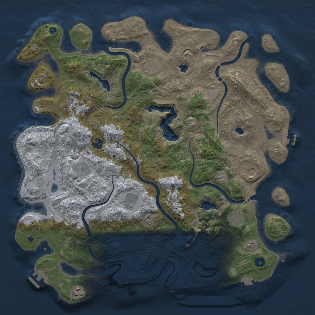 Rust Map: Procedural Map, Size: 4500, Seed: 32015423, 15 Monuments