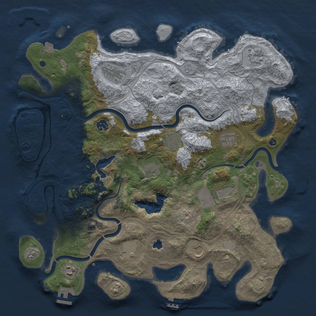 Rust Map: Procedural Map, Size: 4250, Seed: 26987690, 17 Monuments