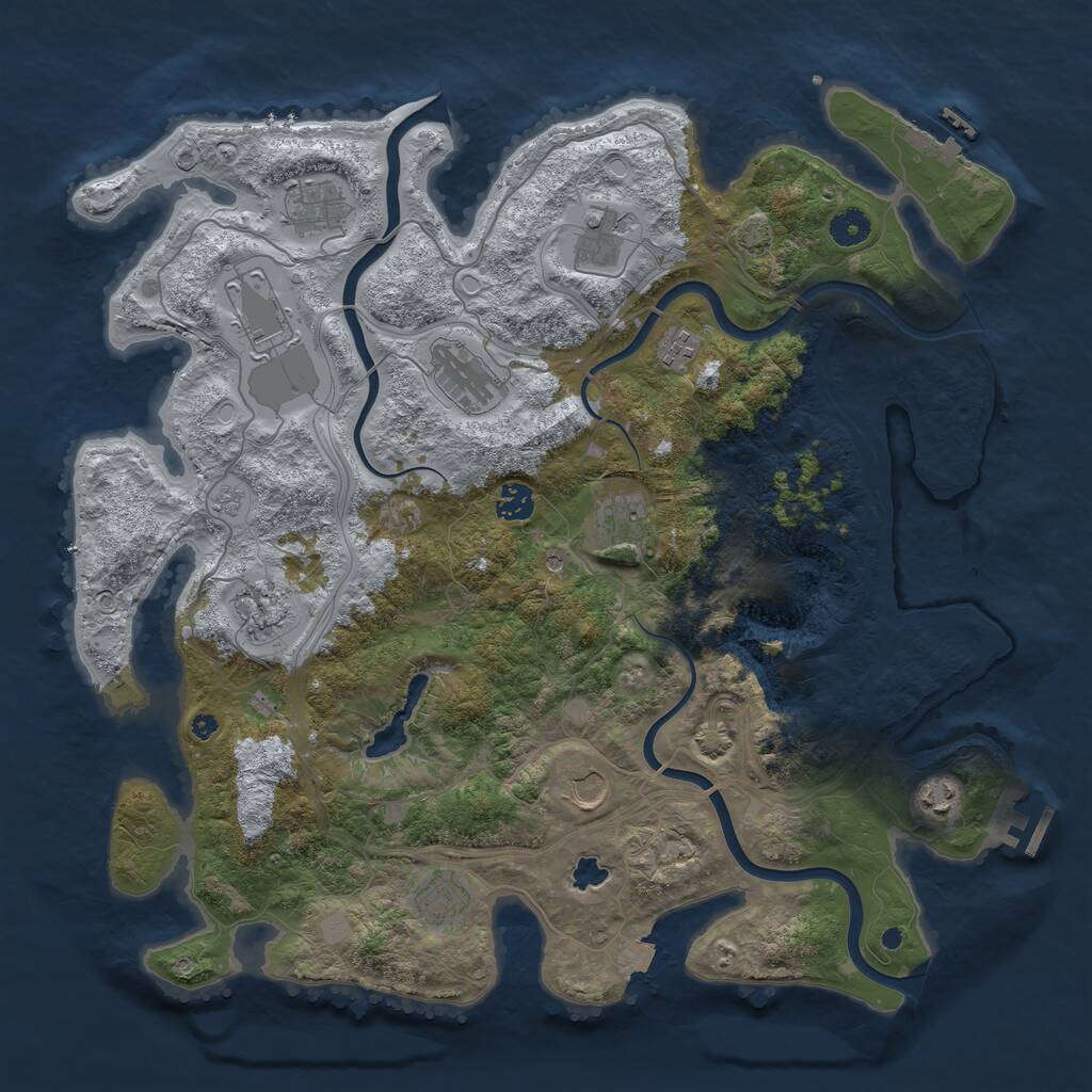 Rust Map: Procedural Map, Size: 4250, Seed: 338473884, 17 Monuments