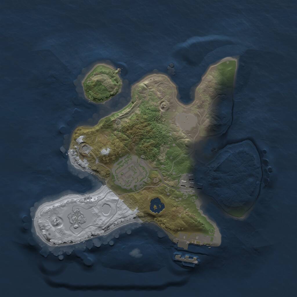 Rust Map: Procedural Map, Size: 2000, Seed: 45782, 5 Monuments