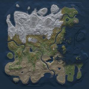 Thumbnail Rust Map: Procedural Map, Size: 4500, Seed: 871046717, 16 Monuments