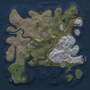 Thumbnail Rust Map: Procedural Map, Size: 3800, Seed: 300913611, 15 Monuments