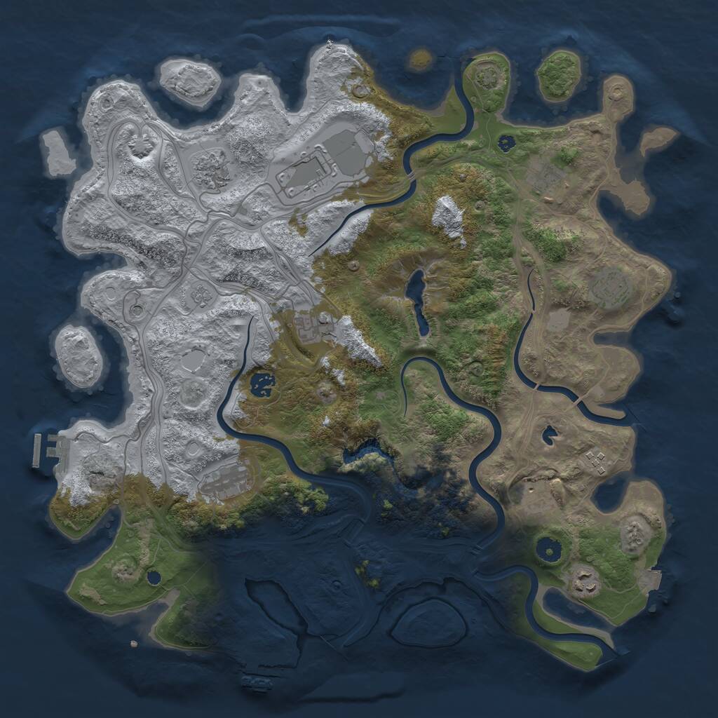 Rust Map: Procedural Map, Size: 4250, Seed: 1919, 16 Monuments