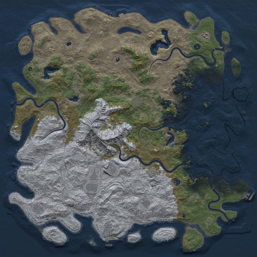 Rust Map: Procedural Map, Size: 6000, Seed: 1663207161, 17 Monuments