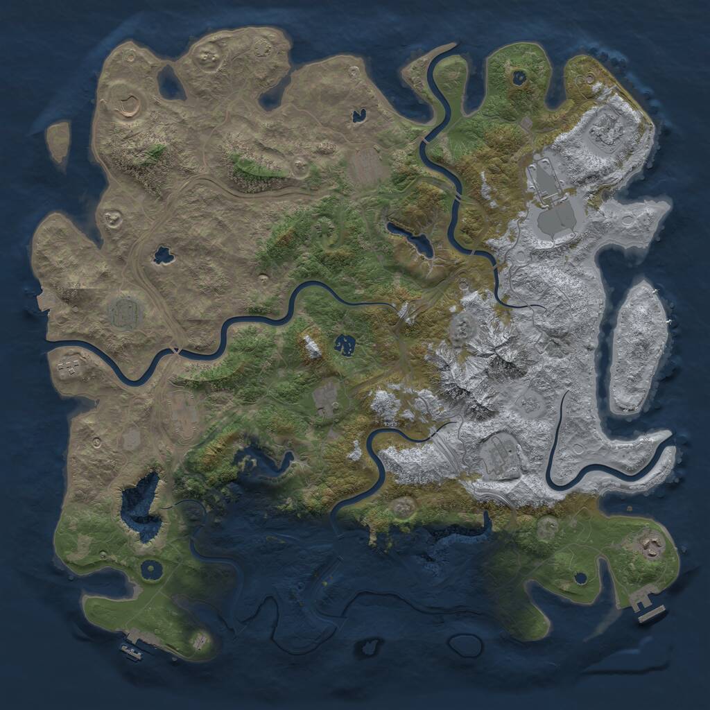 Rust Map: Procedural Map, Size: 5000, Seed: 1512466447, 17 Monuments