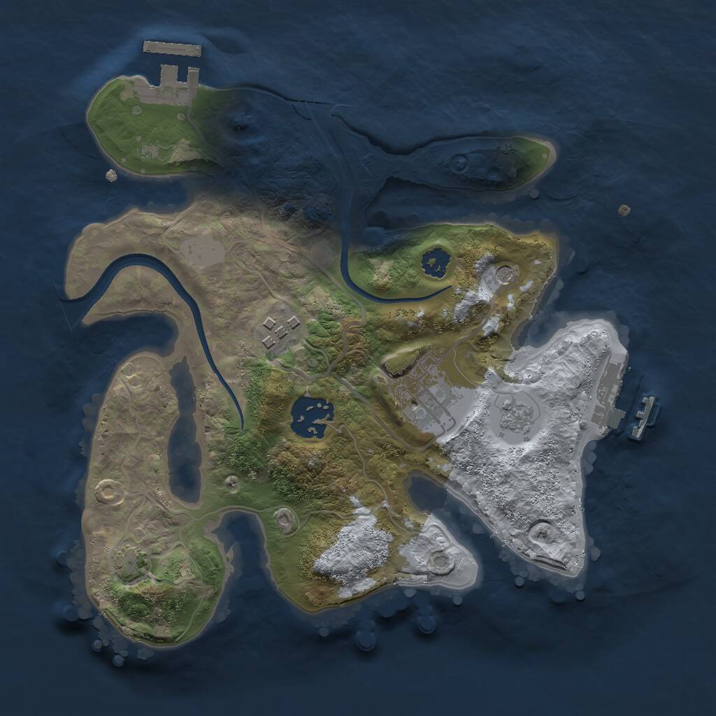 Rust Map: Procedural Map, Size: 2500, Seed: 66361, 9 Monuments