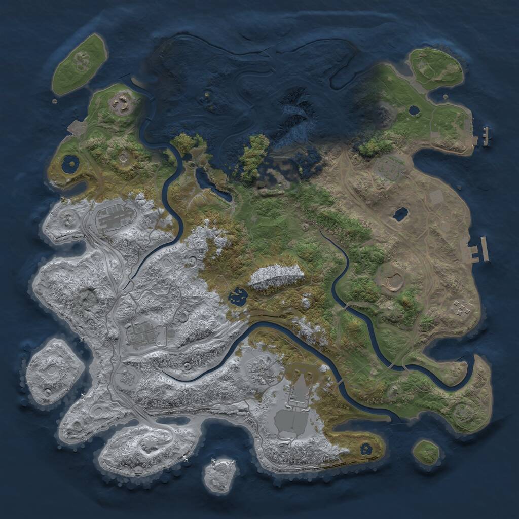 Rust Map: Procedural Map, Size: 4250, Seed: 4625854, 16 Monuments