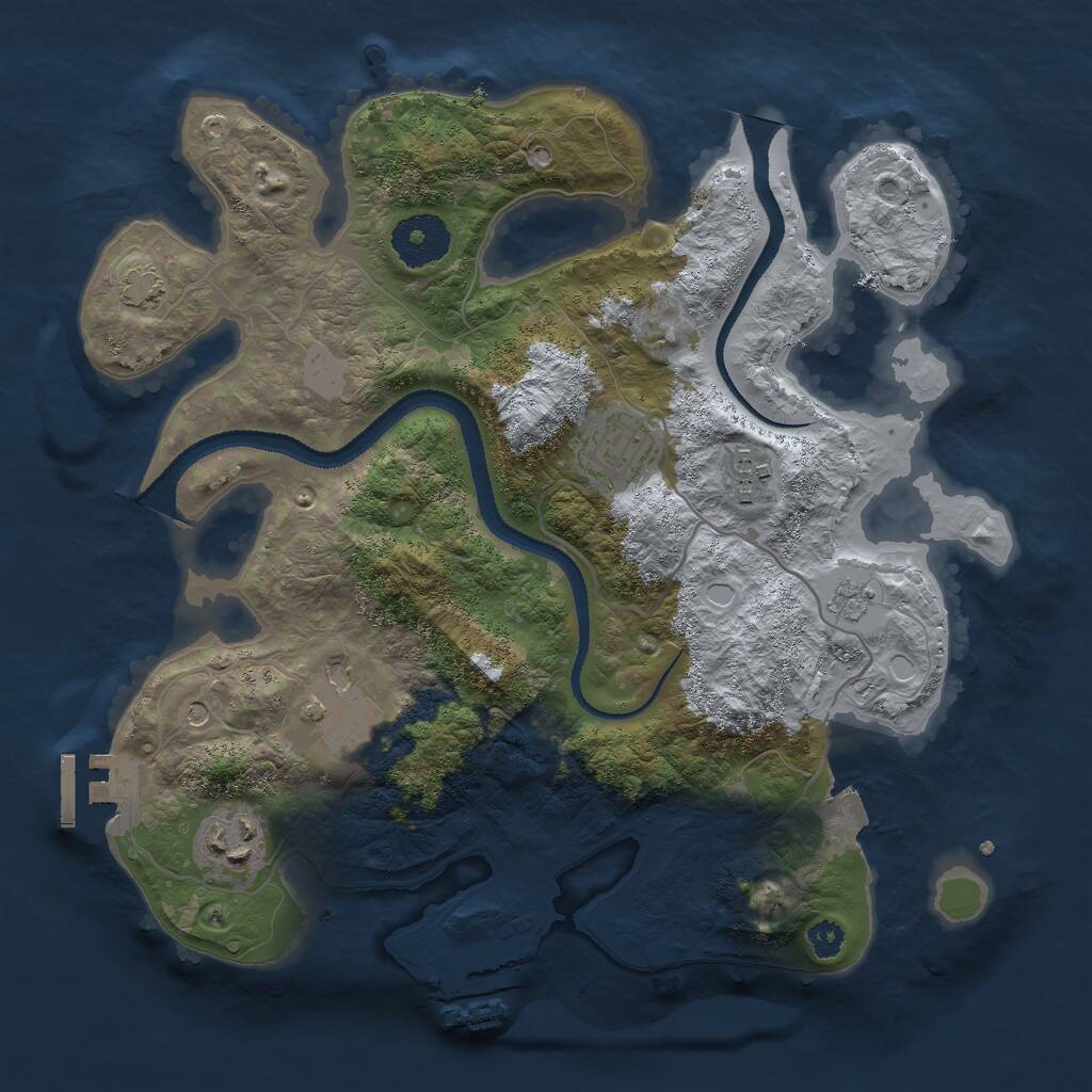 Rust Map: Procedural Map, Size: 3000, Seed: 31889, 10 Monuments