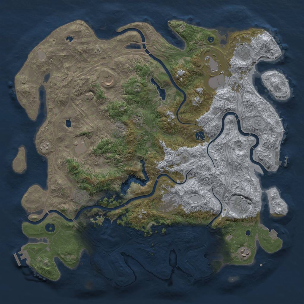 Rust Map: Procedural Map, Size: 4750, Seed: 186378426, 17 Monuments