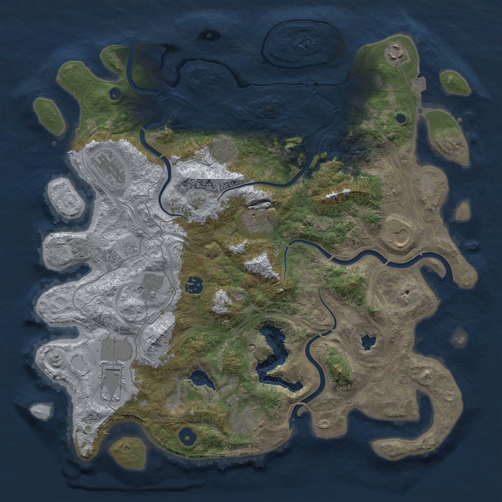 Rust Map: Procedural Map, Size: 4250, Seed: 313856994, 14 Monuments