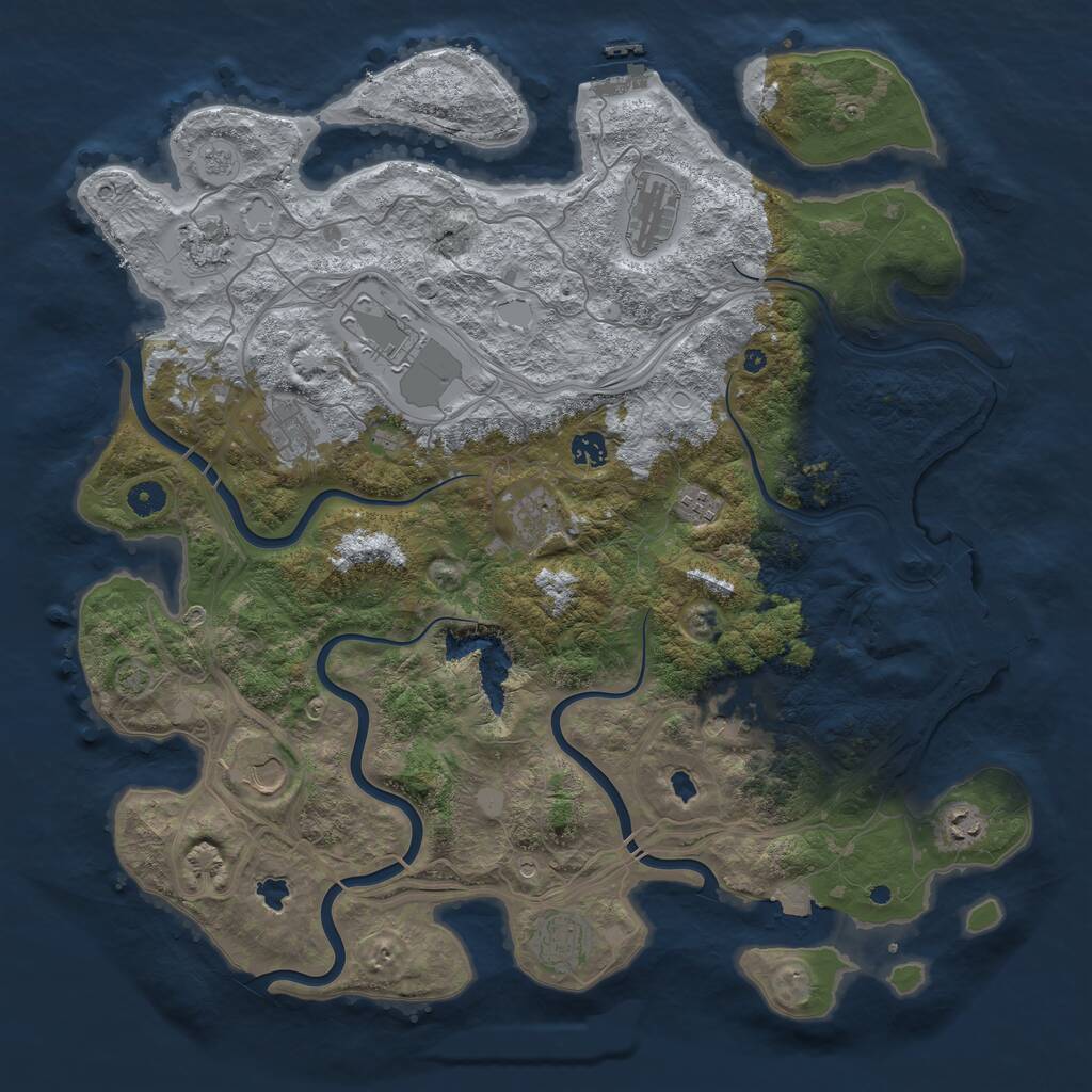 Rust Map: Procedural Map, Size: 4500, Seed: 85009355, 17 Monuments