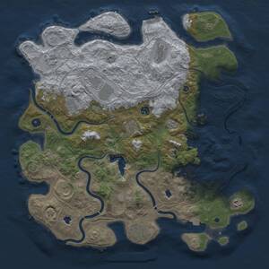 Thumbnail Rust Map: Procedural Map, Size: 4500, Seed: 85009355, 17 Monuments