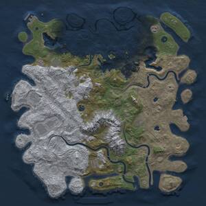 Thumbnail Rust Map: Procedural Map, Size: 5000, Seed: 4098, 17 Monuments