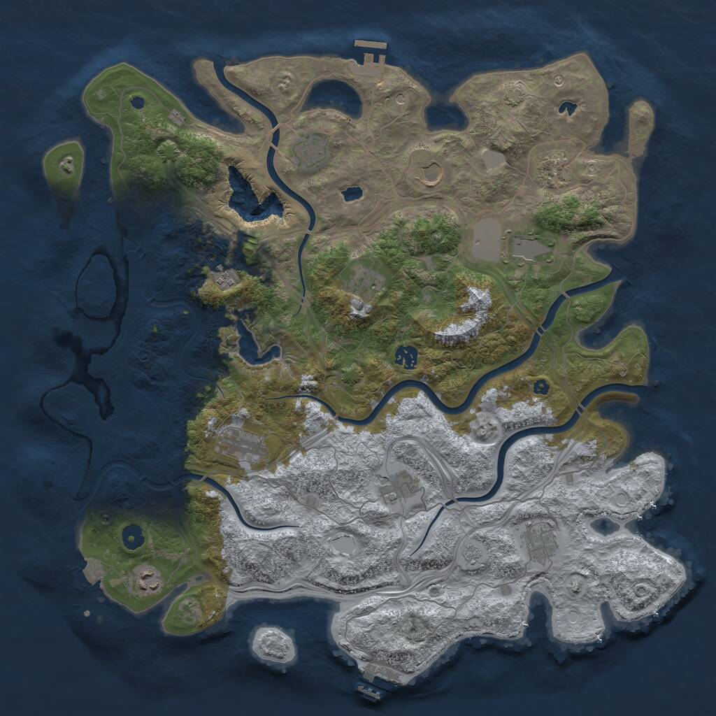 Rust Map: Procedural Map, Size: 4500, Seed: 1470003048, 17 Monuments