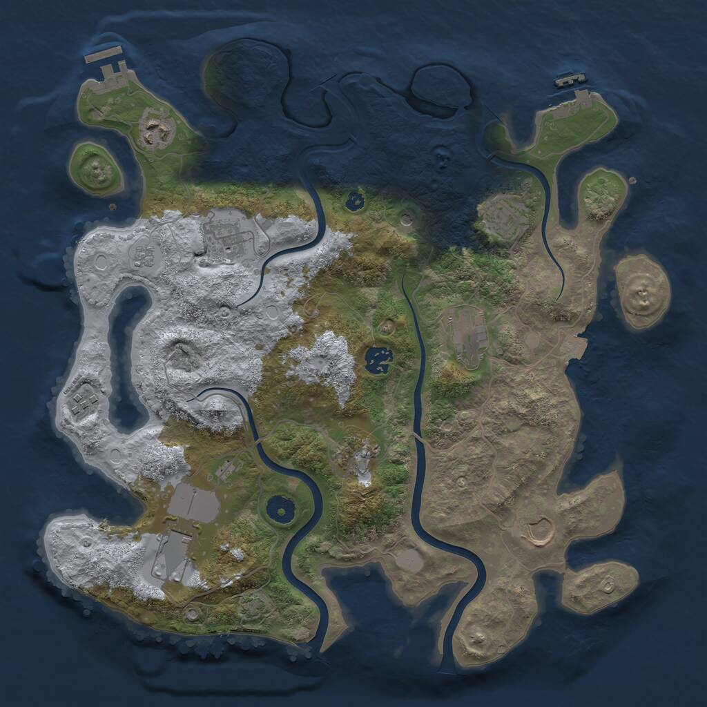 Rust Map: Procedural Map, Size: 3750, Seed: 581098394, 15 Monuments