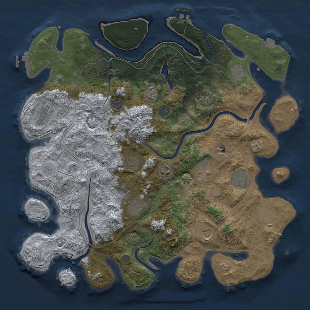 Rust Map: Procedural Map, Size: 4250, Seed: 660235301, 17 Monuments