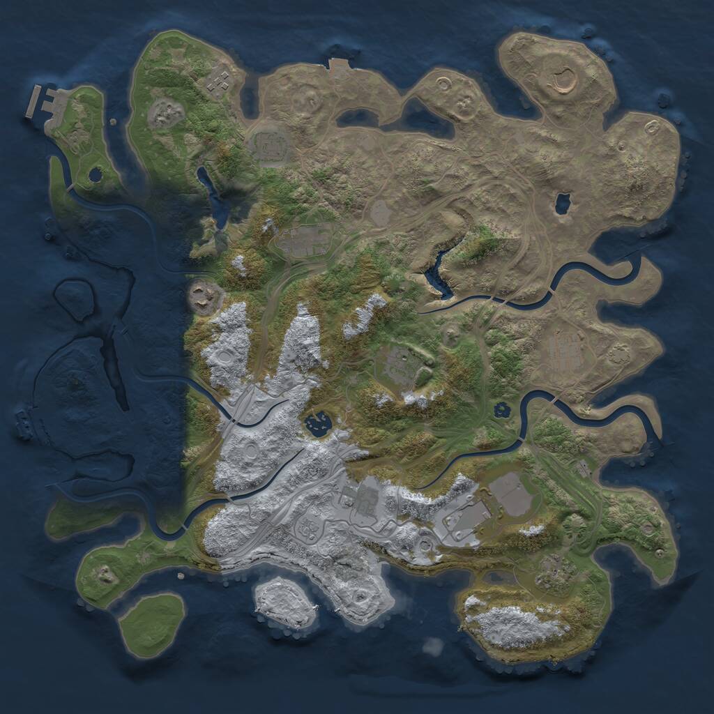 Rust Map: Procedural Map, Size: 4250, Seed: 45465464, 17 Monuments