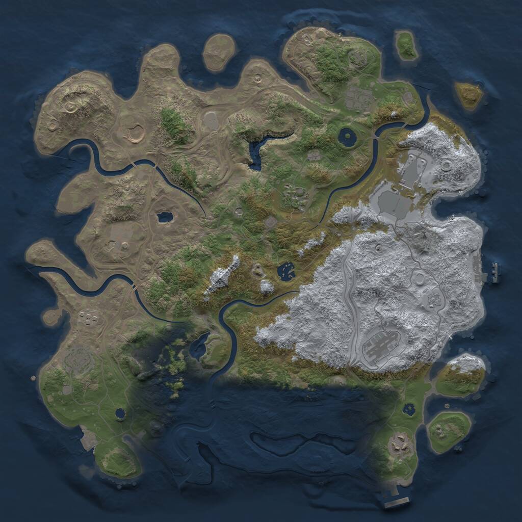 Rust Map: Procedural Map, Size: 4250, Seed: 905265, 17 Monuments